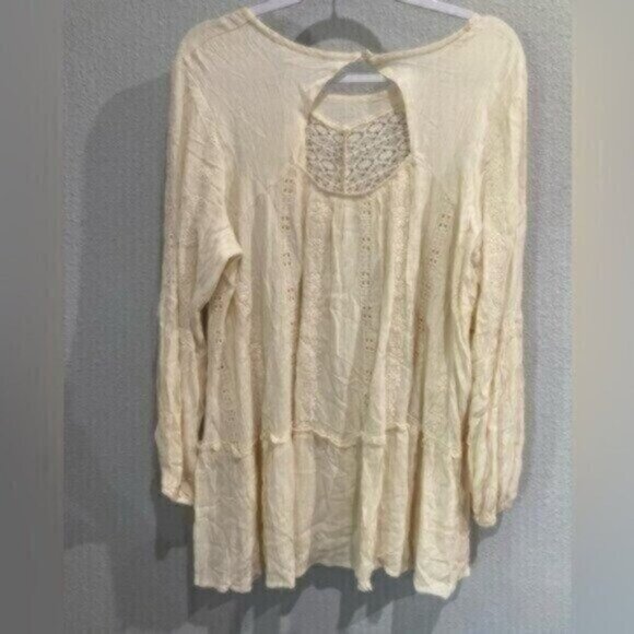 New Adiva Boho Embroidered Top Neutral Cottagecore Feminine Vintage Inspired - Picture 7 of 9